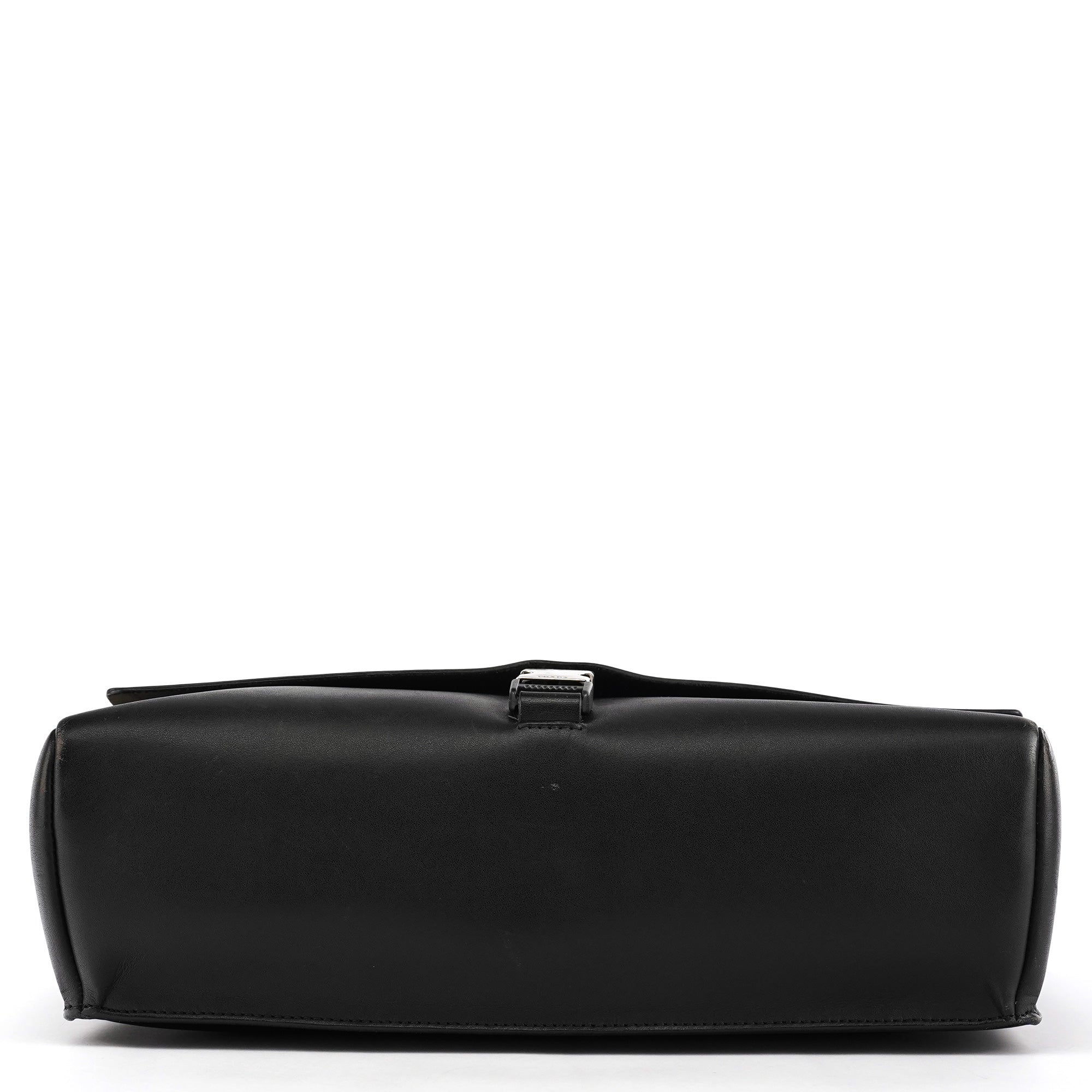 Prada Autunno 1999 Borsa a spalla con fibbia in pelle nera