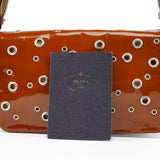 Prada Fall 1999 Brown Patent Leather Eyelet Shoulder Bag
