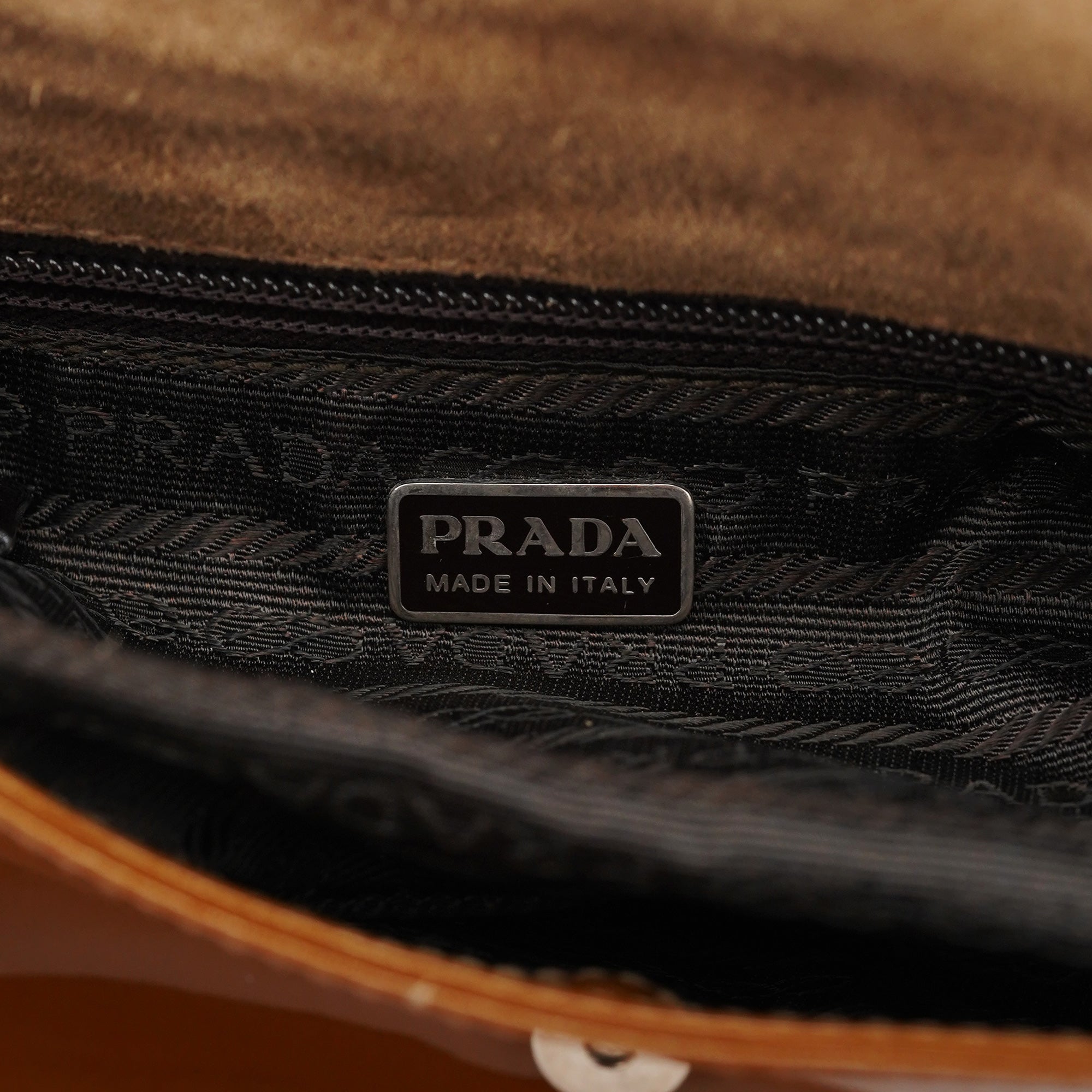 Prada Fall 1999 Brown Patent Leather Eyelet Shoulder Bag