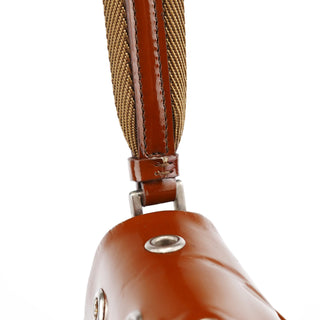 Prada Fall 1999 Brown Patent Leather Eyelet Shoulder Bag