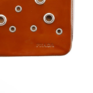 Prada Fall 1999 Brown Patent Leather Eyelet Shoulder Bag