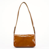 Prada Fall 1999 Brown Patent Leather Eyelet Shoulder Bag