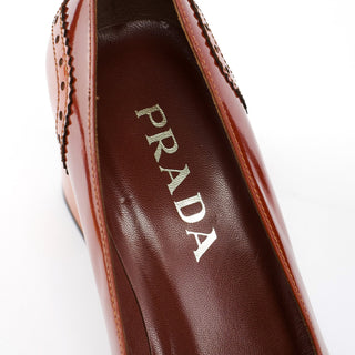 Prada Fall 1999 Orange Patent Leather Square Toe Heels 36