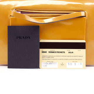 Prada Fall 1999 Yellow Vernice Patent Leather Shoulder Bag