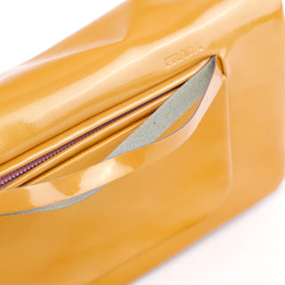 Prada Fall 1999 Yellow Vernice Patent Leather Shoulder Bag