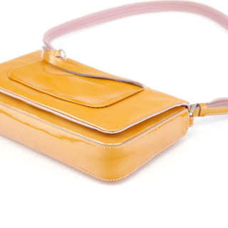 Prada Fall 1999 Yellow Vernice Patent Leather Shoulder Bag