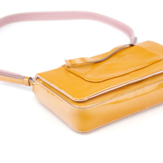 Prada Fall 1999 Yellow Vernice Patent Leather Shoulder Bag