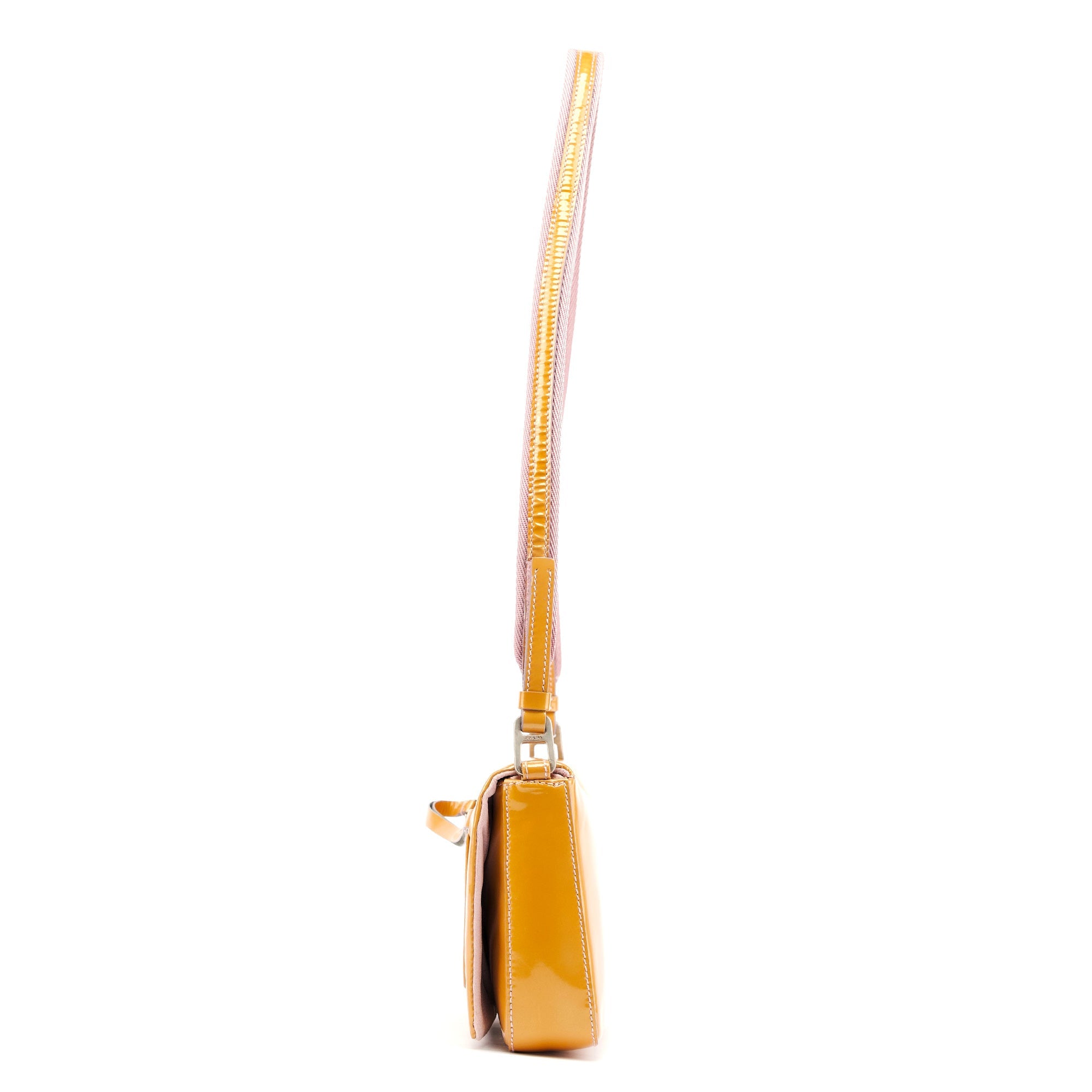 Prada Fall 1999 Yellow Vernice Patent Leather Shoulder Bag