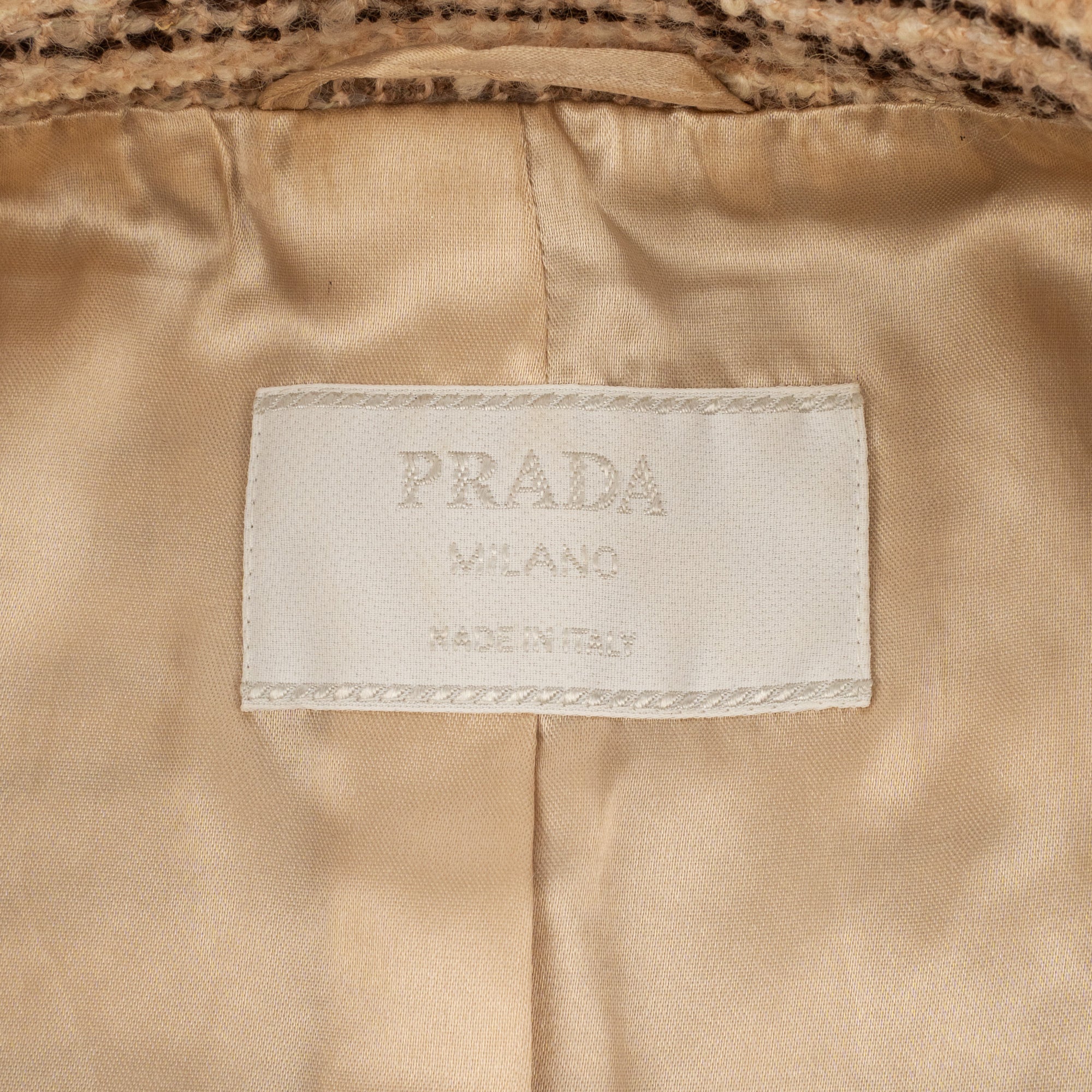 Prada Fall 2000 Beige Tweed Campaign Runway Blazer Jacket