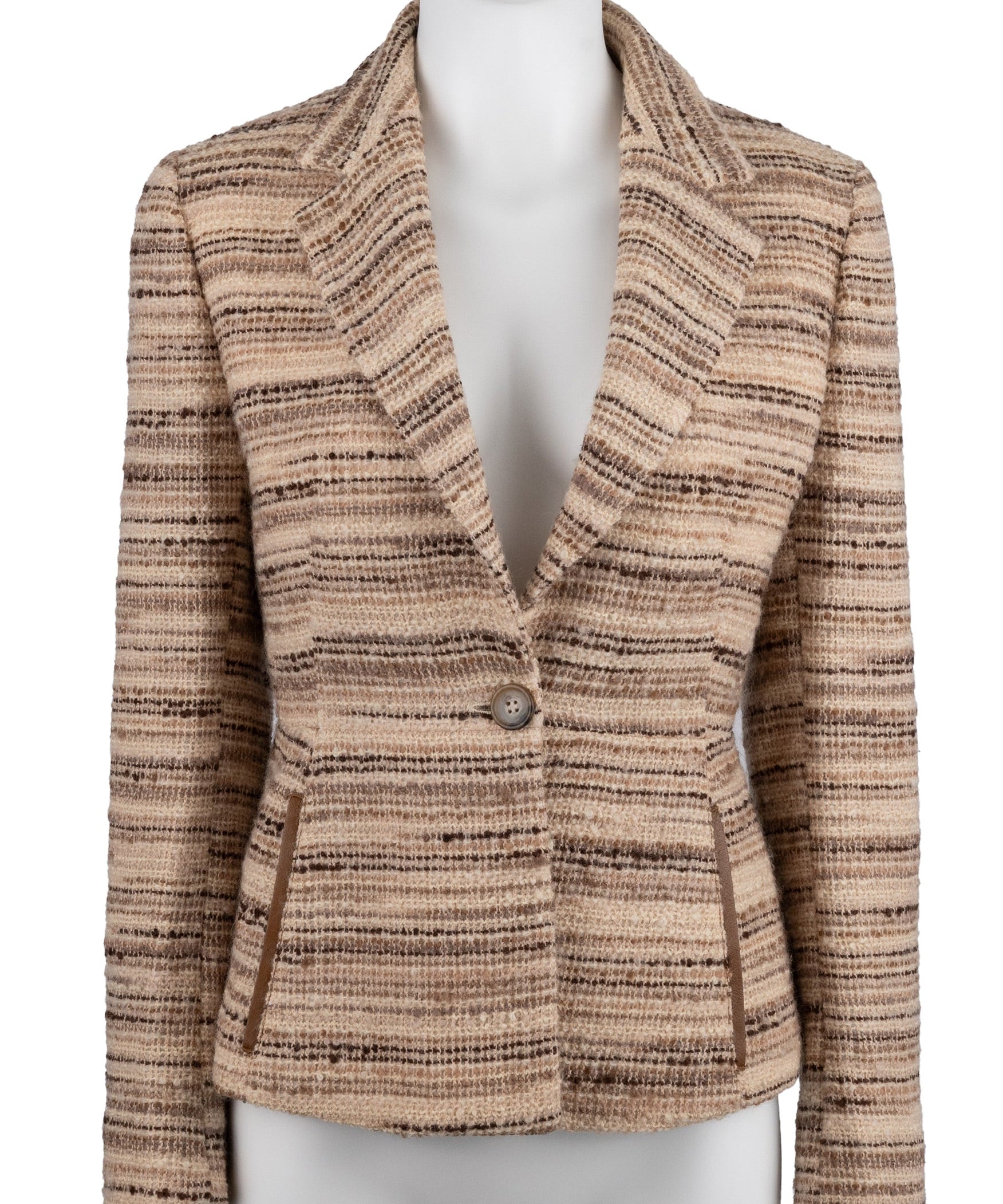 Prada Fall 2000 Beige Tweed Campaign Runway Blazer Jacket