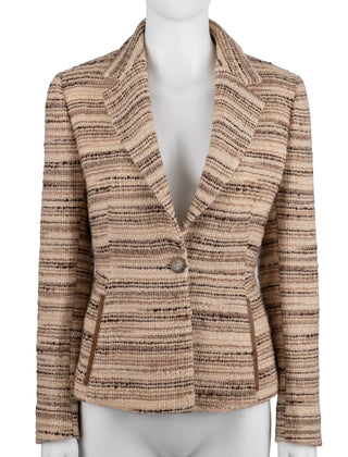 Prada Fall 2000 Beige Tweed Campaign Runway Blazer Jacket