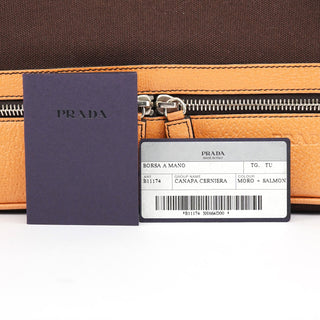 Prada Fall 2000 Brown Canvas Leather Top Handle Bag