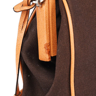 Prada Fall 2000 Brown Canvas Leather Top Handle Bag