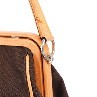 Prada Fall 2000 Brown Canvas Leather Top Handle Bag