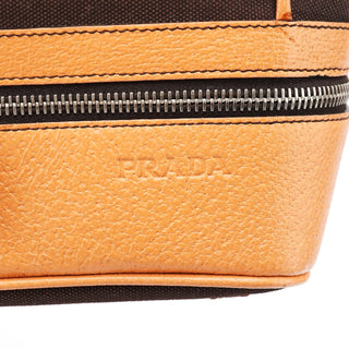 Prada Fall 2000 Brown Canvas Leather Top Handle Bag