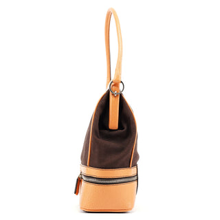 Prada Fall 2000 Brown Canvas Leather Top Handle Bag