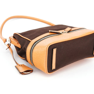 Prada Fall 2000 Brown Canvas Leather Top Handle Bag
