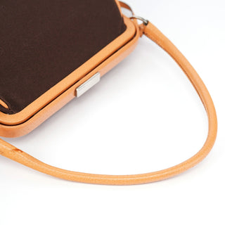 Prada Fall 2000 Brown Canvas Leather Top Handle Bag