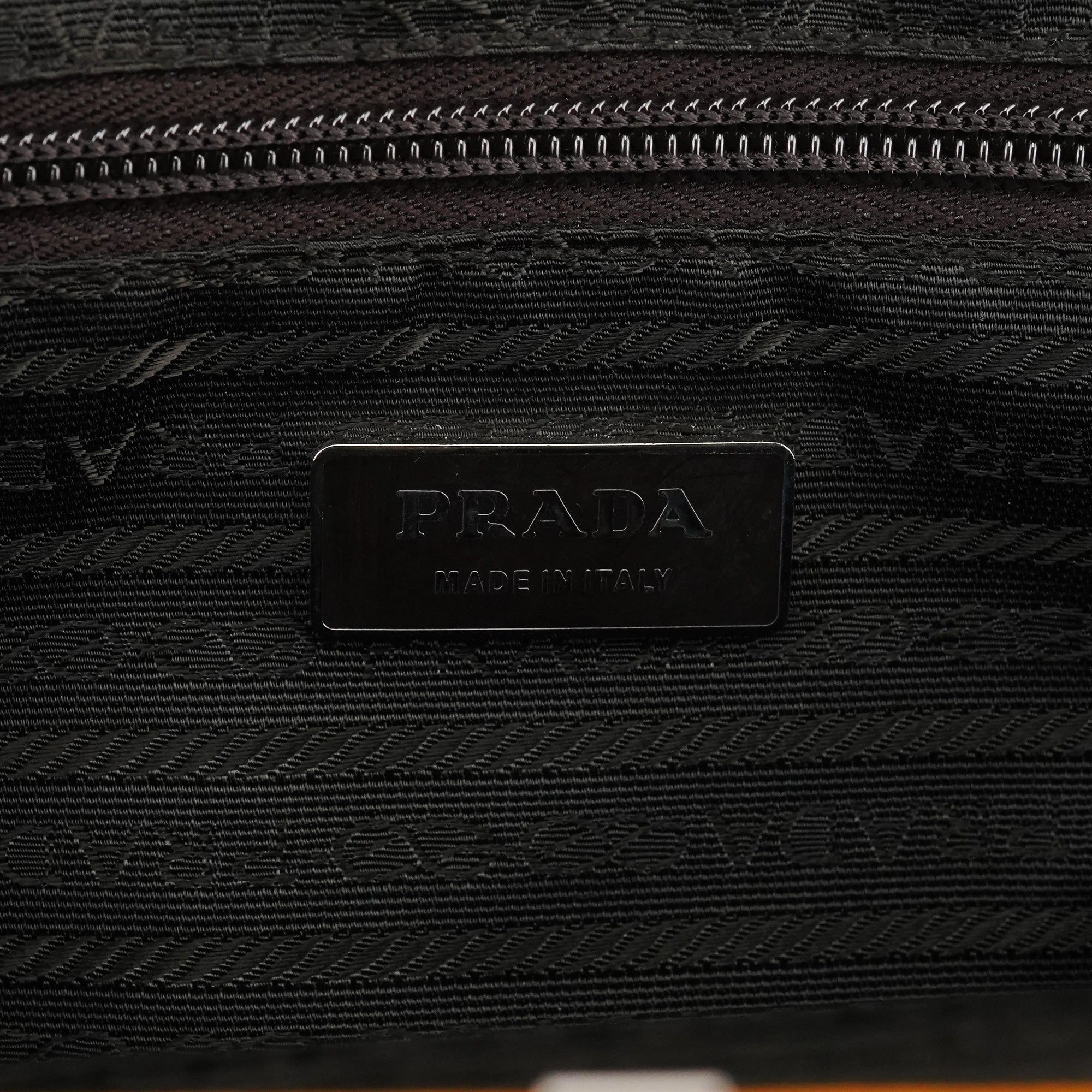 Prada Automne 2000 Sac à main en toile marron et orange