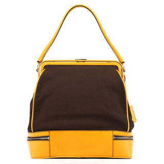 Prada Fall 2000 Brown Orange Canvas Handbag