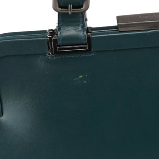 Prada Green Leather Clutch Tote Bag