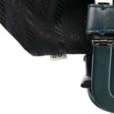 Prada Green Leather Clutch Tote Bag
