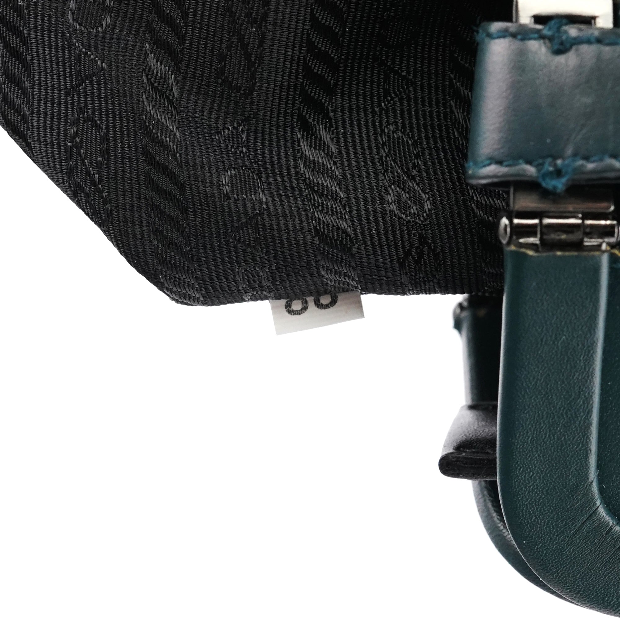 Prada Green Leather Clutch Tote Bag