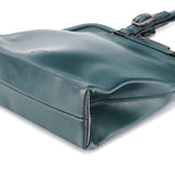 Prada Green Leather Clutch Tote Bag