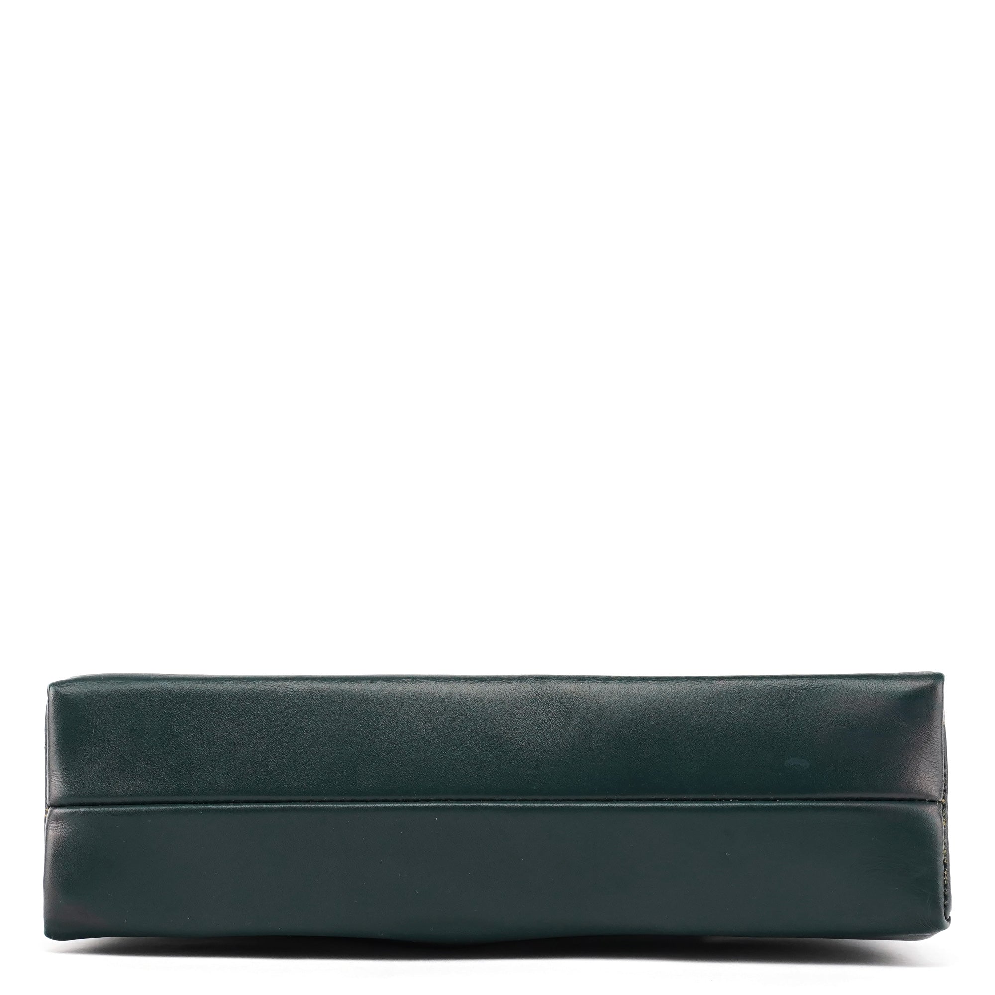 Prada Green Leather Clutch Tote Bag