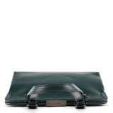 Prada Green Leather Clutch Tote Bag