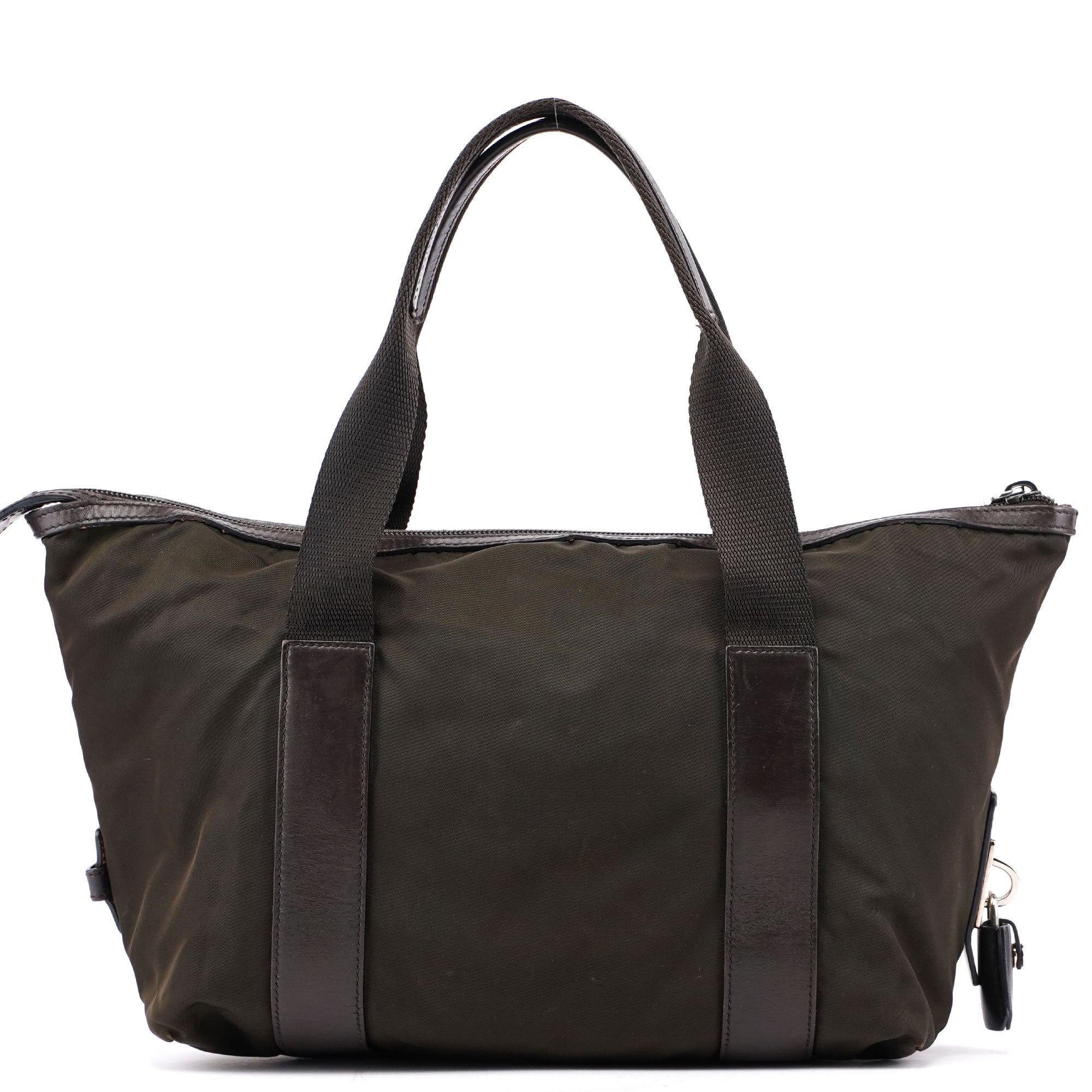 Prada Green Tessuto Calf Tote Bag