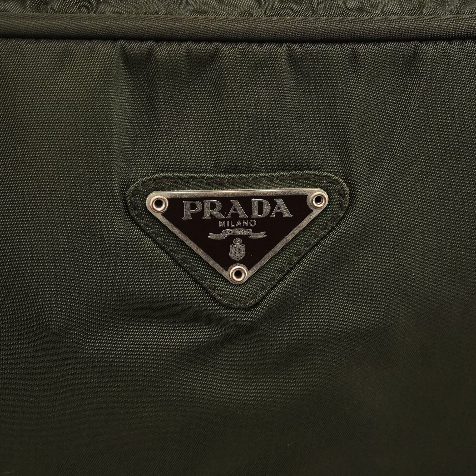 Prada Green Tessuto Nylon Key-Lock Tote Bag