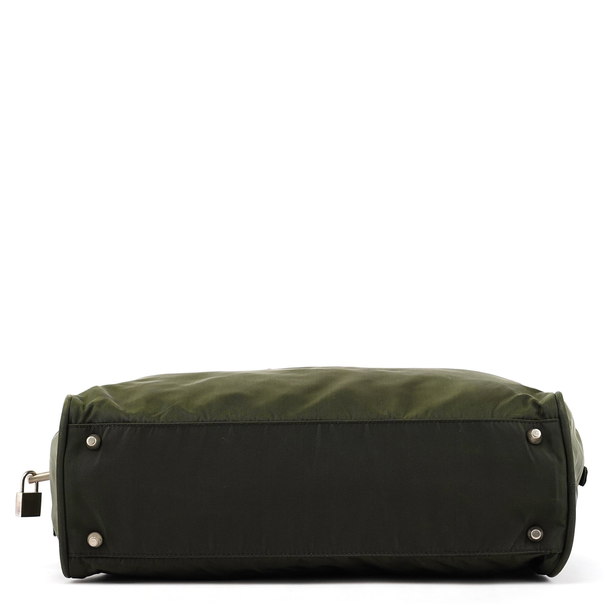 Prada Green Tessuto Nylon Key-Lock Tote Bag