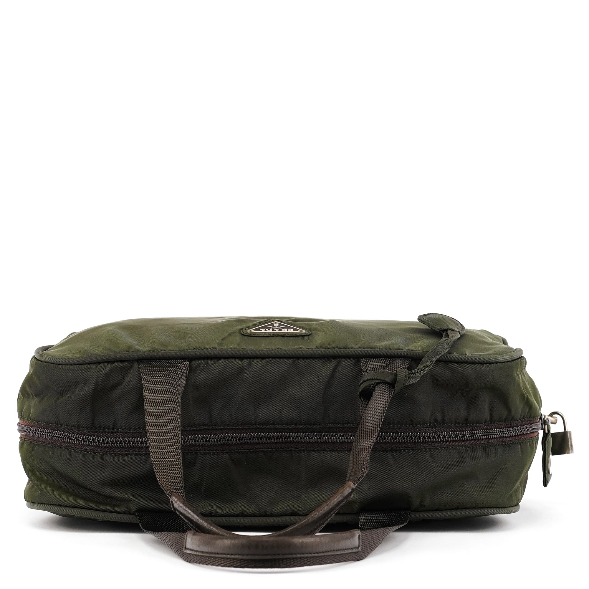 Prada Green Tessuto Nylon Key-Lock Tote Bag