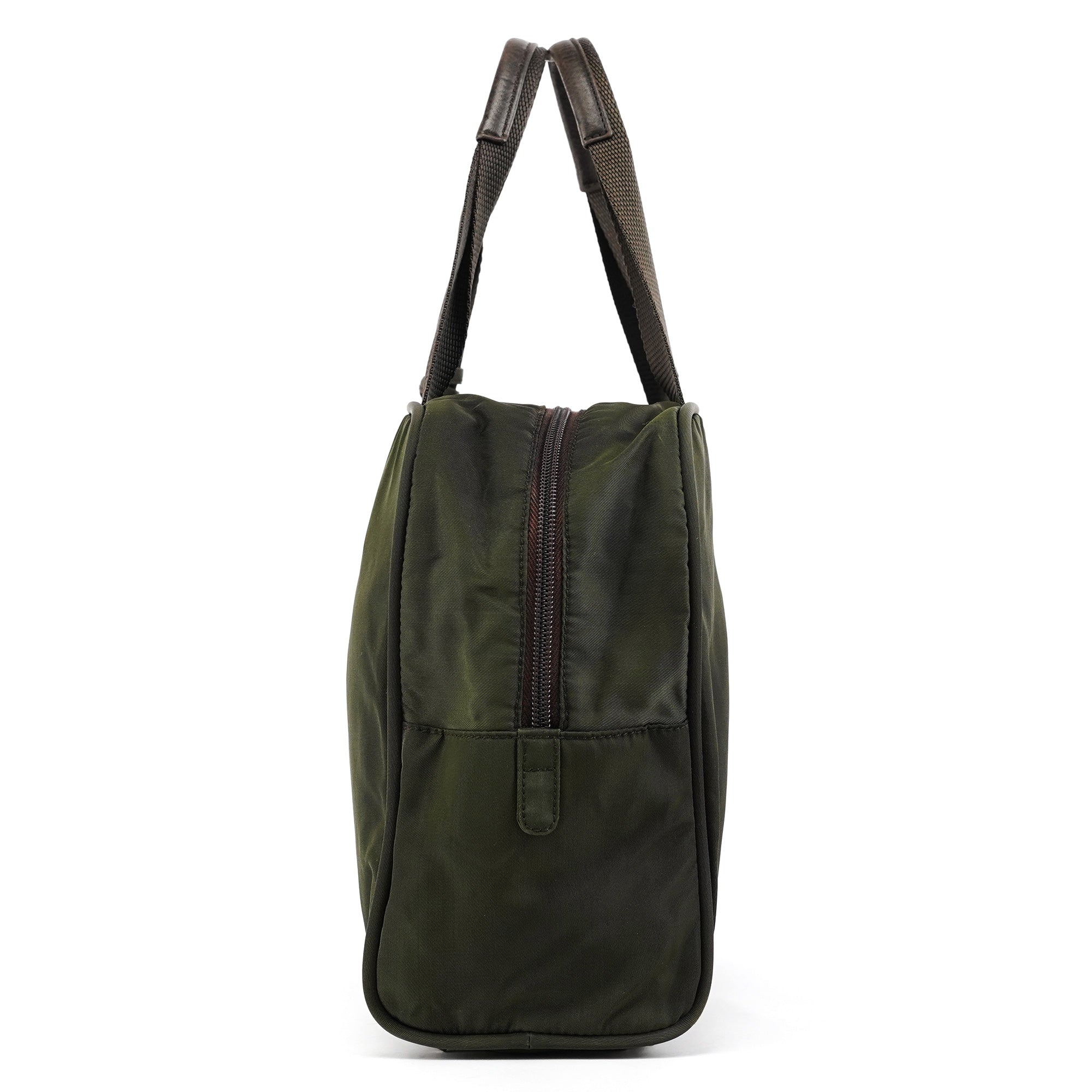 Prada Green Tessuto Nylon Key-Lock Tote Bag
