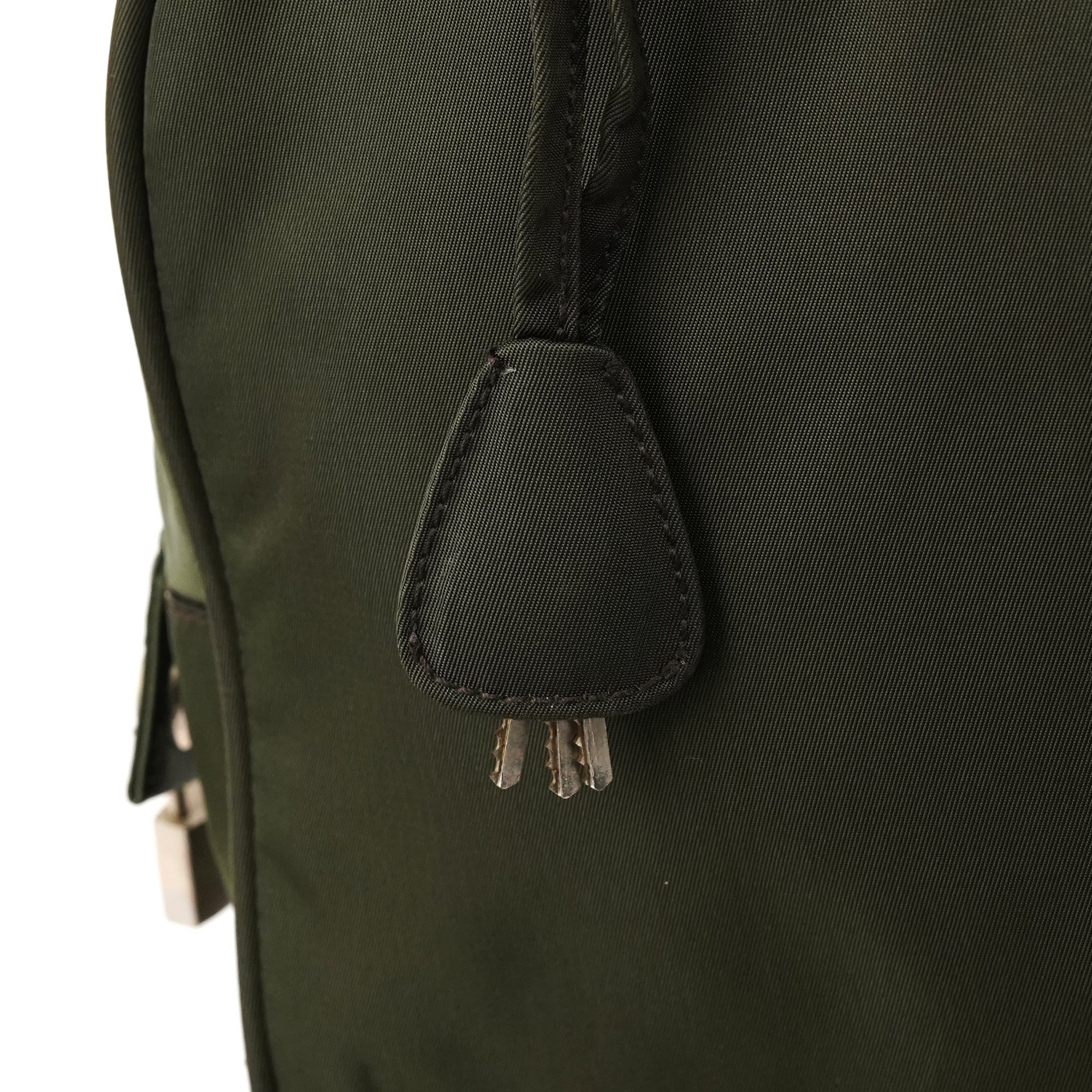 Prada Green Tessuto Nylon Key-Lock Tote Bag