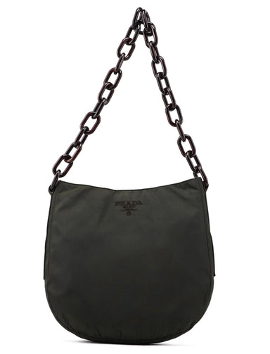 Prada Green Tessuto Plastic Chain Shoulder Bag