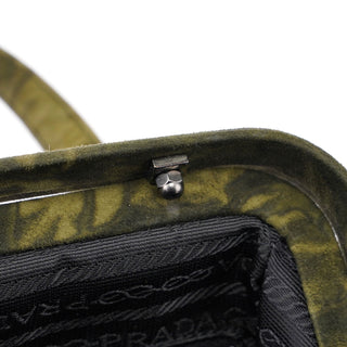 Prada Green Tie Dye Suede Clutch Bag