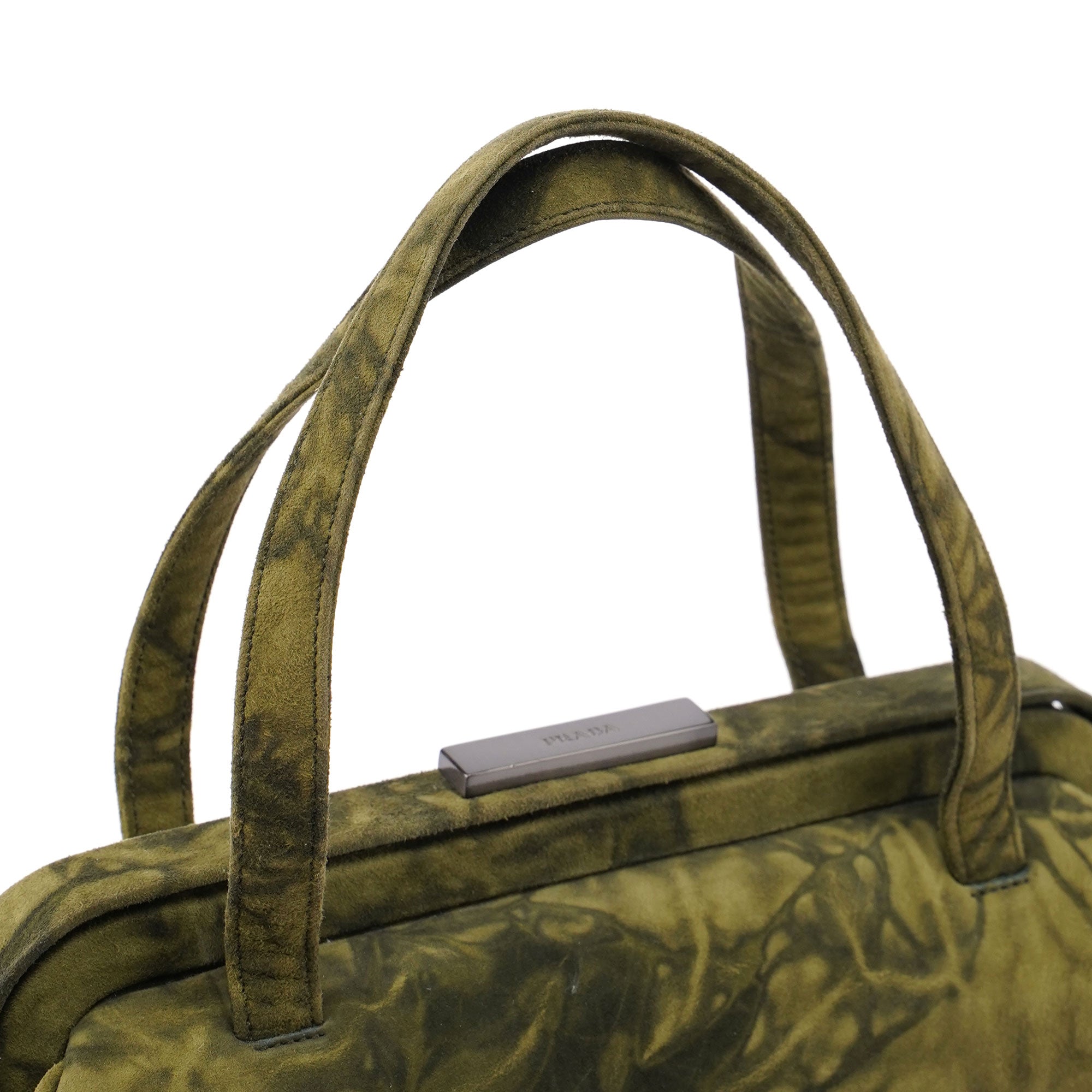 Prada Pochette en daim tie-dye vert