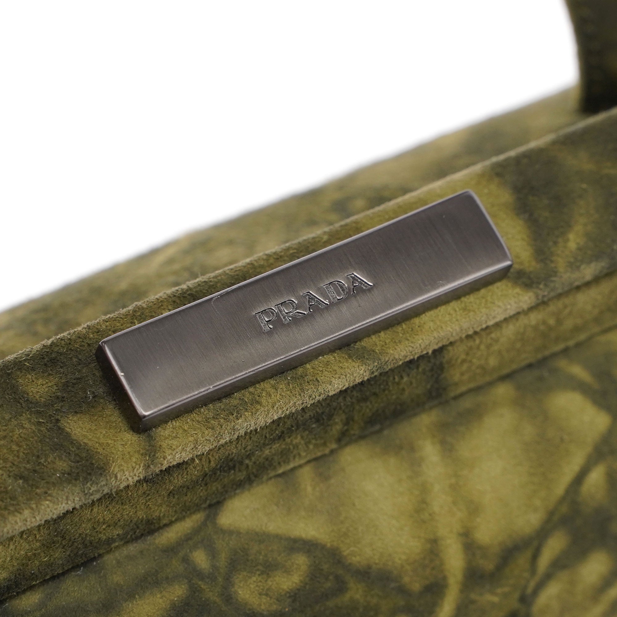 Prada Pochette en daim tie-dye vert