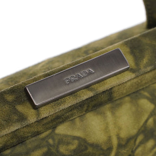 Prada Green Tie Dye Suede Clutch Bag