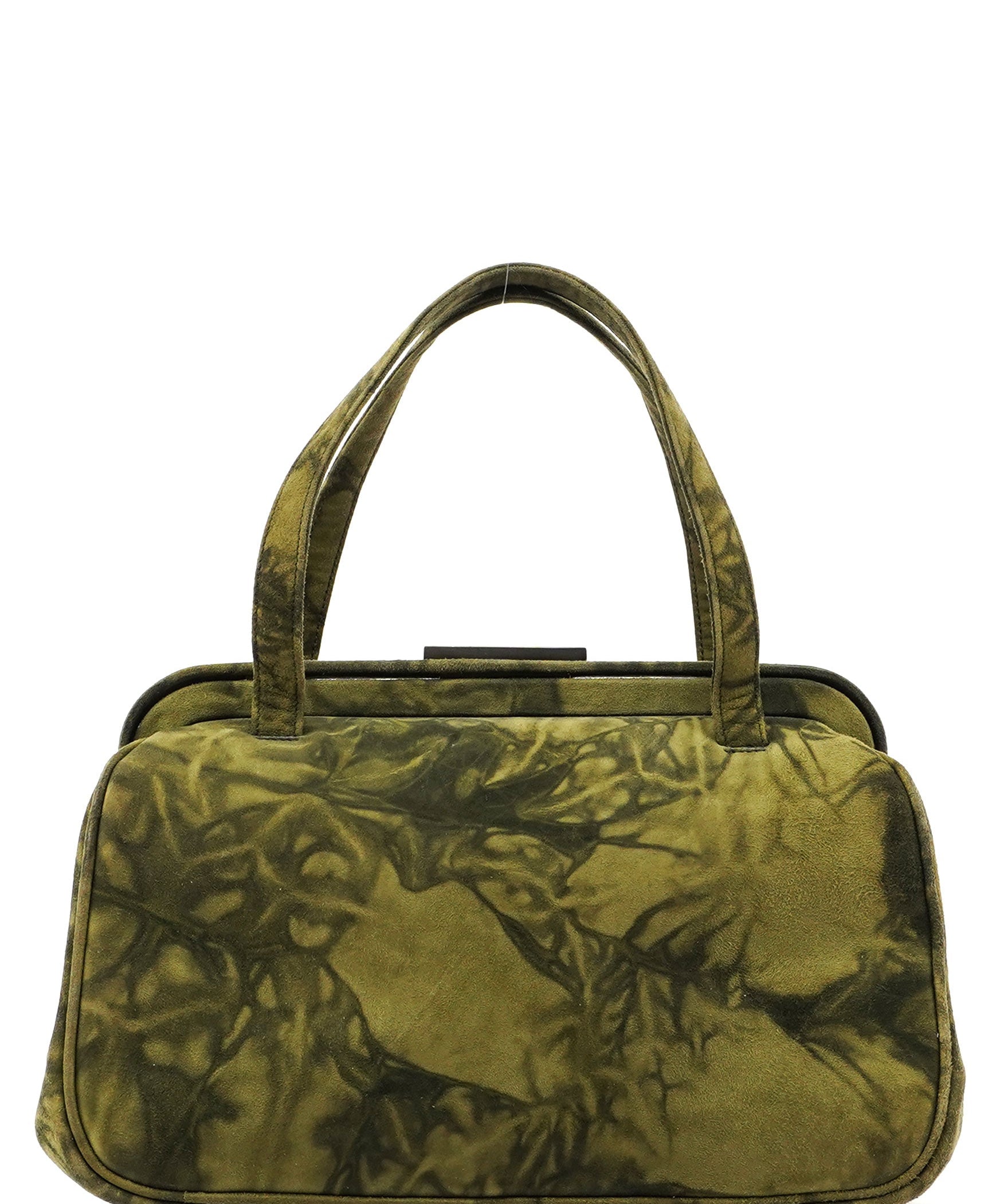 Prada Green Tie Dye Suede Clutch Bag