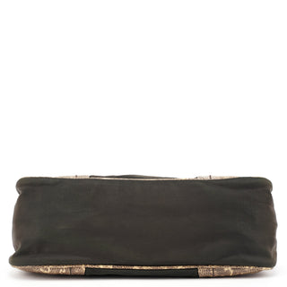 Prada Green Yellow Faux Python Hobo Bag