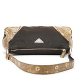 Prada Green Yellow Faux Python Hobo Bag