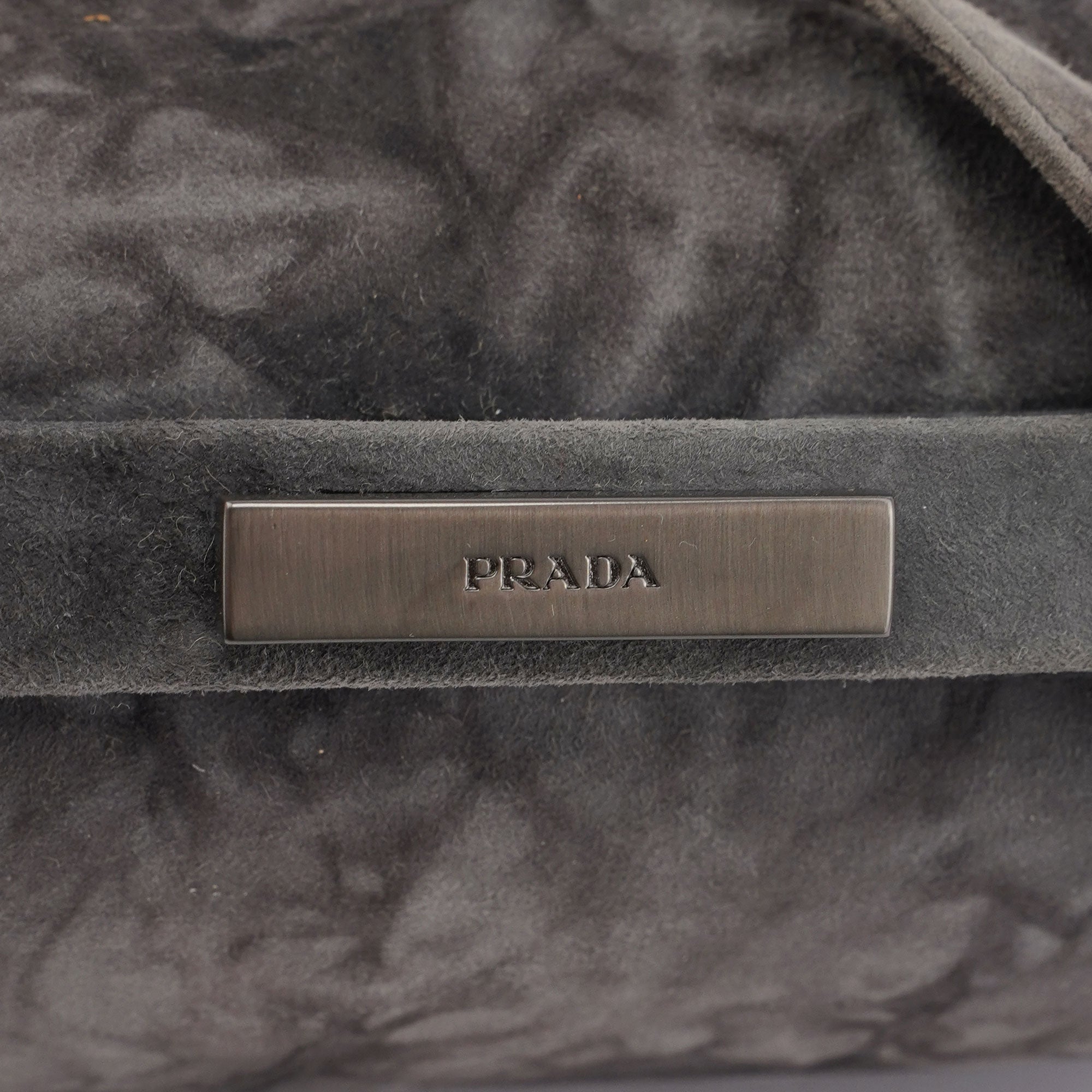 Prada Grey Tie Dye Clutch Top Handle Bag