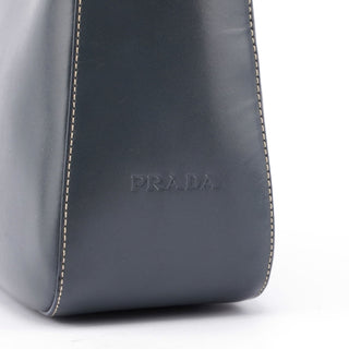 Prada Grey Vitello Shoulder Bag