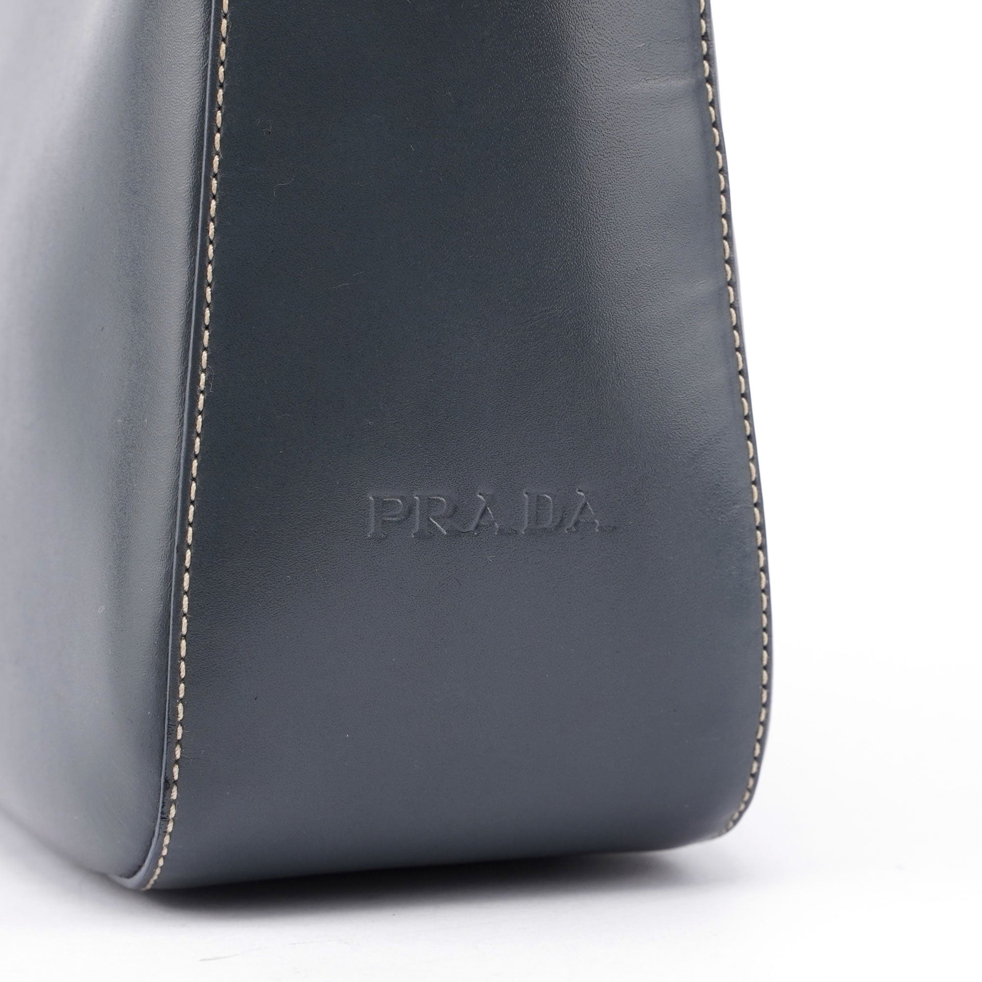 Prada Grey Vitello Shoulder Bag