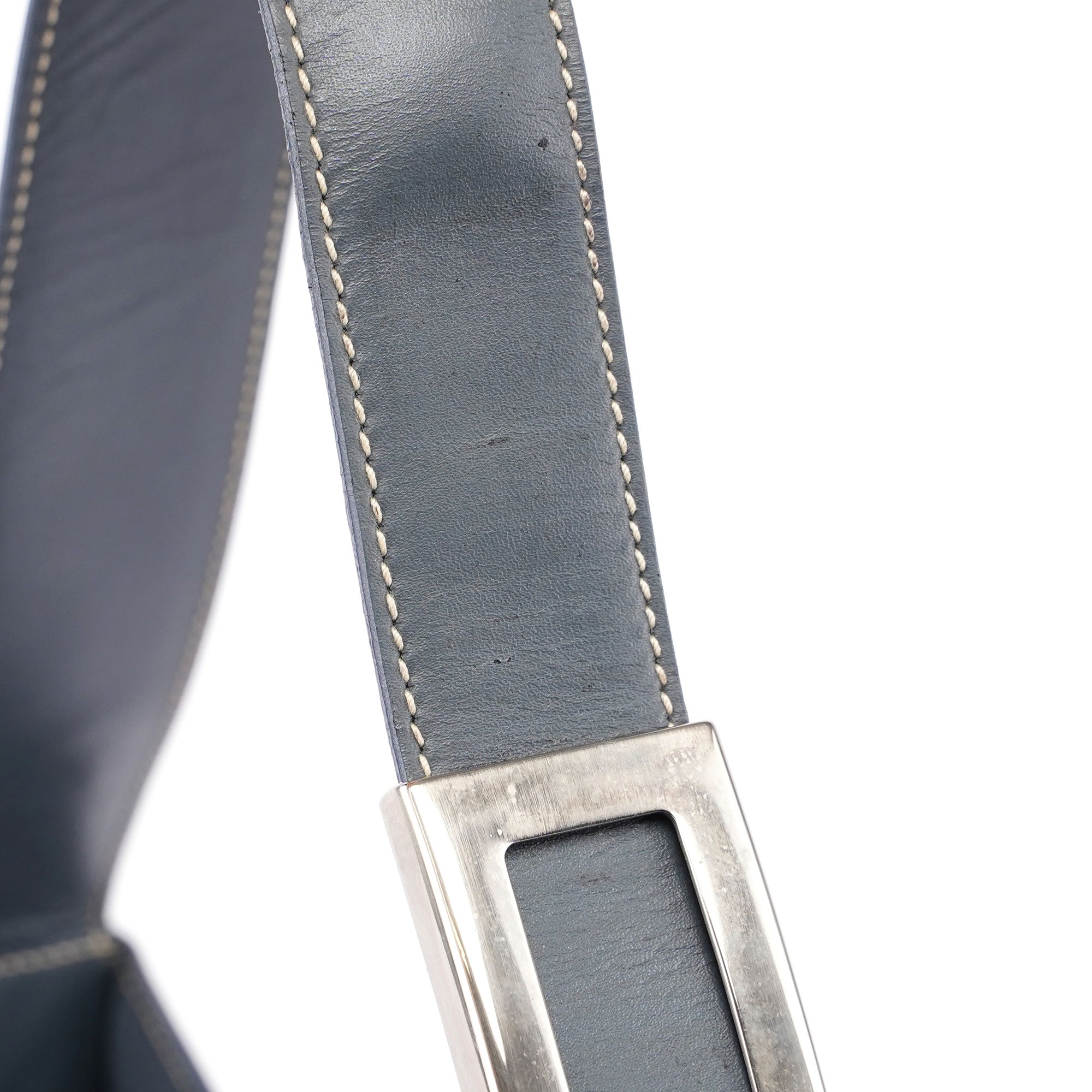 Prada Sac porté épaule en cuir de veau gris