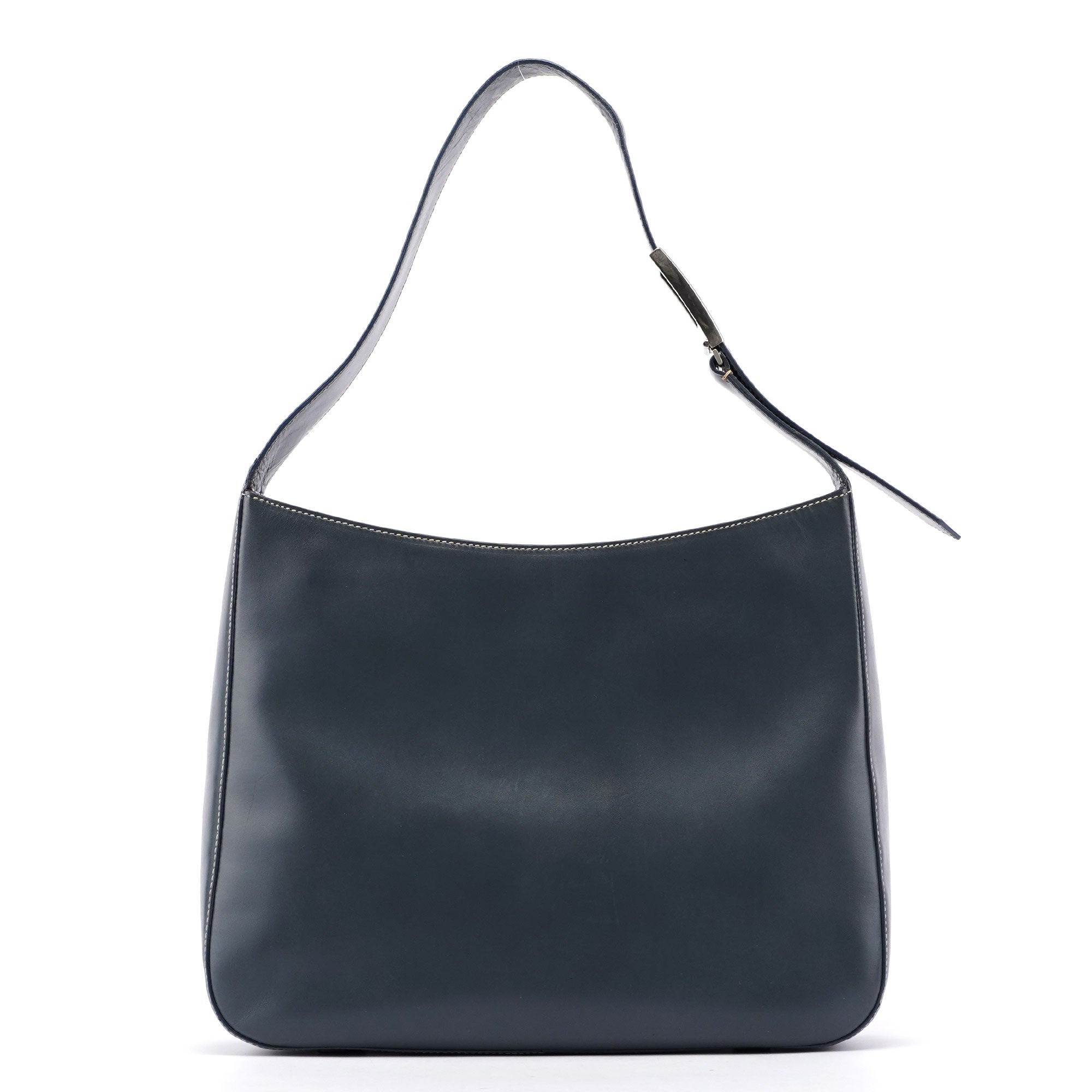 Prada Sac porté épaule en cuir de veau gris
