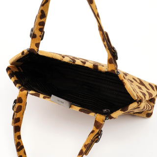 Prada Leopard Fur Clutch Handbag